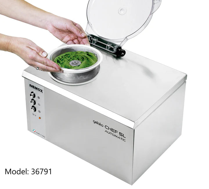 Nemox Gelato Chef 5L AUTOMATIC 120V 60Hz 280W 1 Phase Storage function. Stainless steel removable bowl.