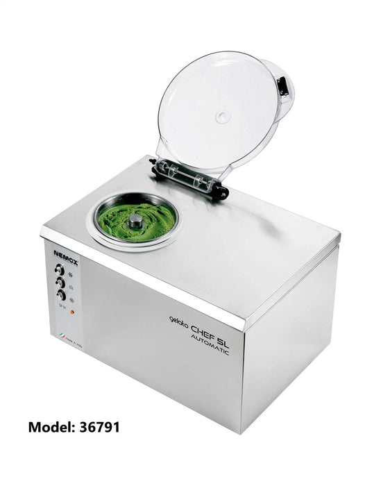 Nemox Gelato Chef 5L AUTOMATIC 120V 60Hz 280W 1 Phase Storage function. Stainless steel removable bowl.