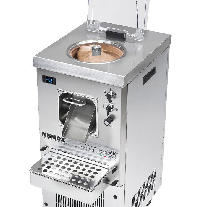 Nemox Premium Batch Freezer: Gelato 12K 120V 60Hz 1300W 1 Phase Heavy Duty Machine with Horizontal Extraction - Ideal for Ice Cream Makers!