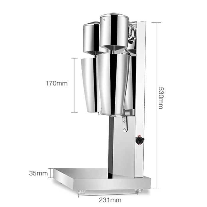 Commercial Double Head Milk Shake / Smoothie Machine (Blending + Stirring)