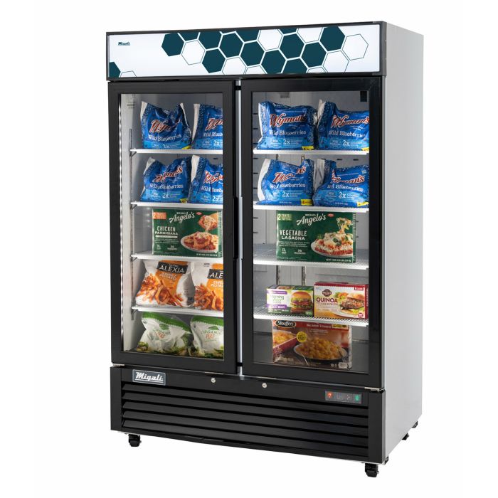 Migali 2 Door Glass Merchandiser Freezer, 49 cu/ft, C-49FM-HCe